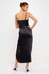 Side Ruched Midi Skirt