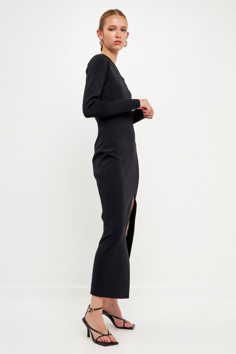 Cut Out Long Sleeve Maxi