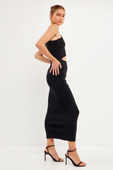 One Shoulder Cut Out Maxi Dress