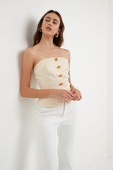 Strapless Button Accent Corset