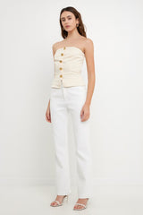 Strapless Button Accent Corset