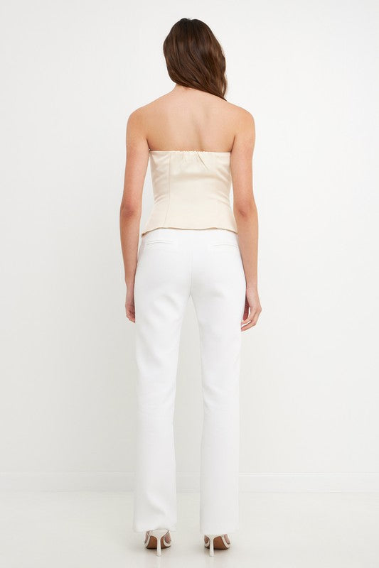 Strapless Button Accent Corset