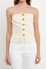 Strapless Button Accent Corset