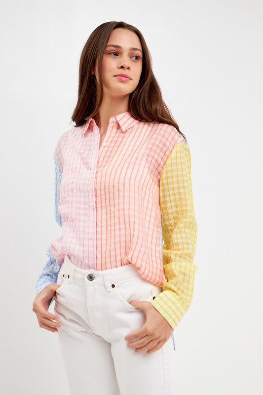 Striped Colorblock Shirt