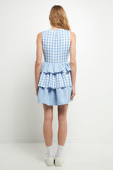 Gingham Woven Tiered Dress
