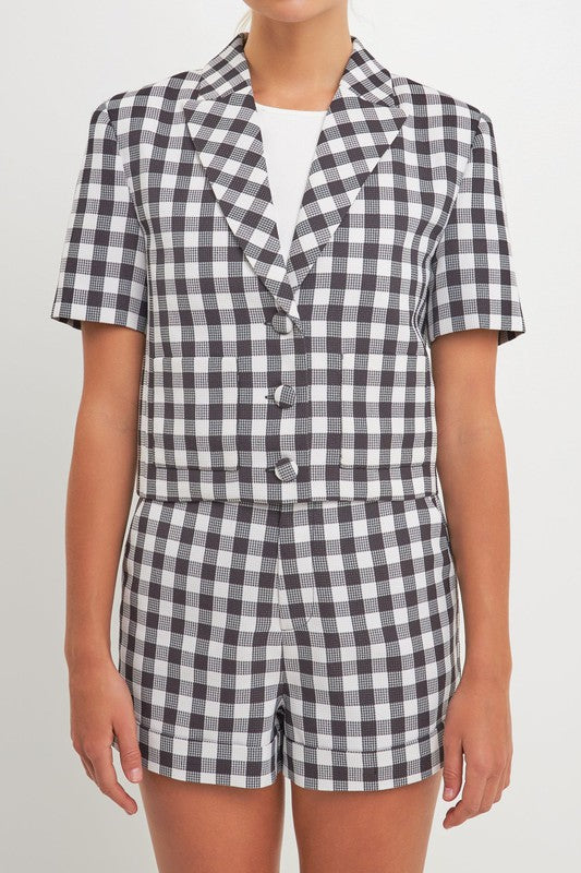 Black Short Sleeve Blazer