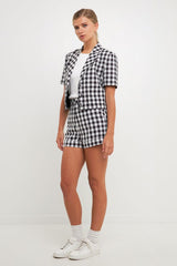Black Gingham Shorts