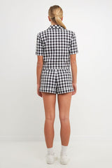 Black Gingham Shorts