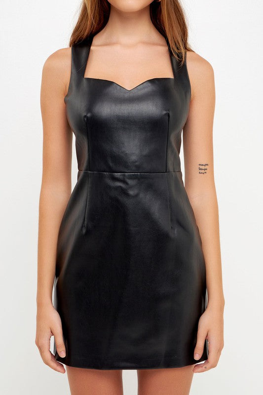 Sweetheart Leather Dress