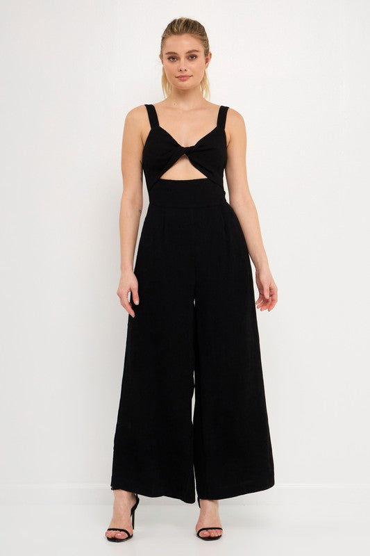 Plisse Twist Jumpsuit (Orange or Black)