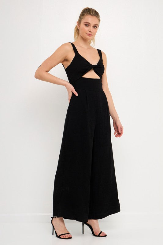 Plisse Twist Jumpsuit (Orange or Black)