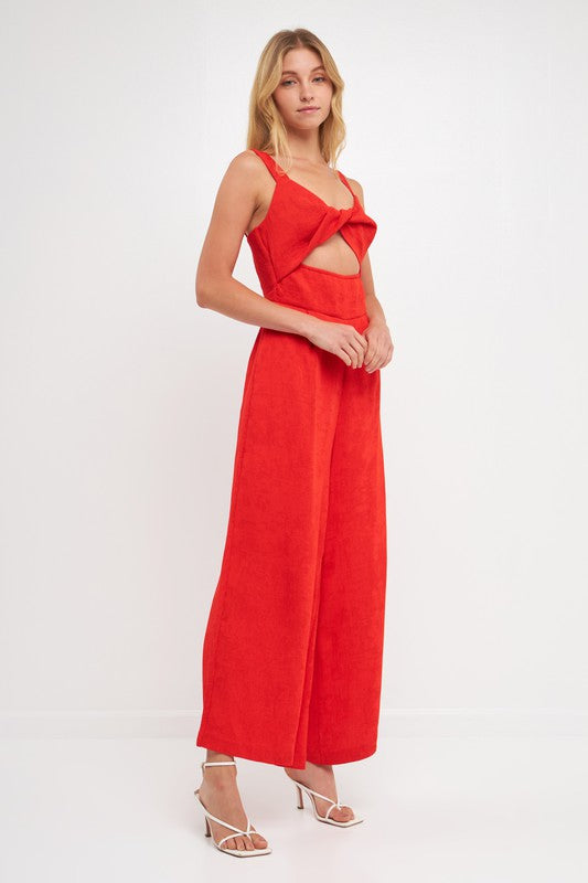 Plisse Twist Jumpsuit (Orange or Black)