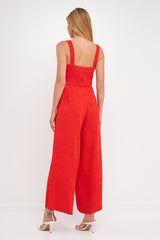 Plisse Twist Jumpsuit (Orange or Black)
