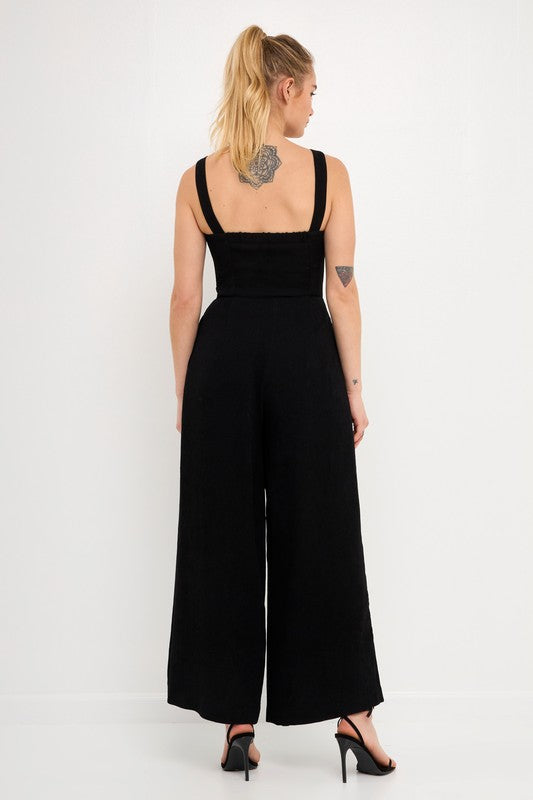 Plisse Twist Jumpsuit (Orange or Black)