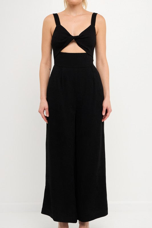 Plisse Twist Jumpsuit (Orange or Black)