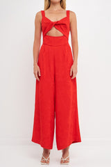 Plisse Twist Jumpsuit (Orange or Black)