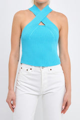 Cross Haltered Tank (Black, Aqua, or Ivory)