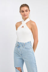 Cross Haltered Tank (Black, Aqua, or Ivory)