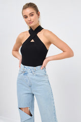 Cross Haltered Tank (Black, Aqua, or Ivory)