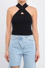 Cross Haltered Tank (Black, Aqua, or Ivory)