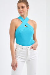Cross Haltered Tank (Black, Aqua, or Ivory)