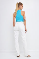 Cross Haltered Tank (Black, Aqua, or Ivory)
