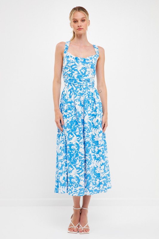 Cross Back Floral Maxi