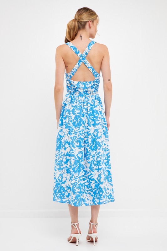 Cross Back Floral Maxi