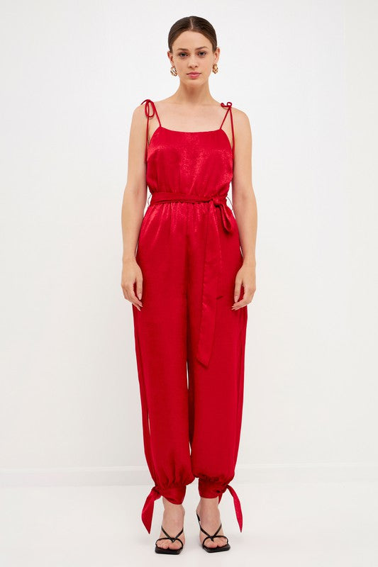 Side Bow Tie Slit Jumpsuit – v o g l i o