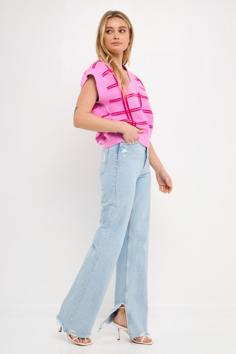Striped Oversize Sweater Vest