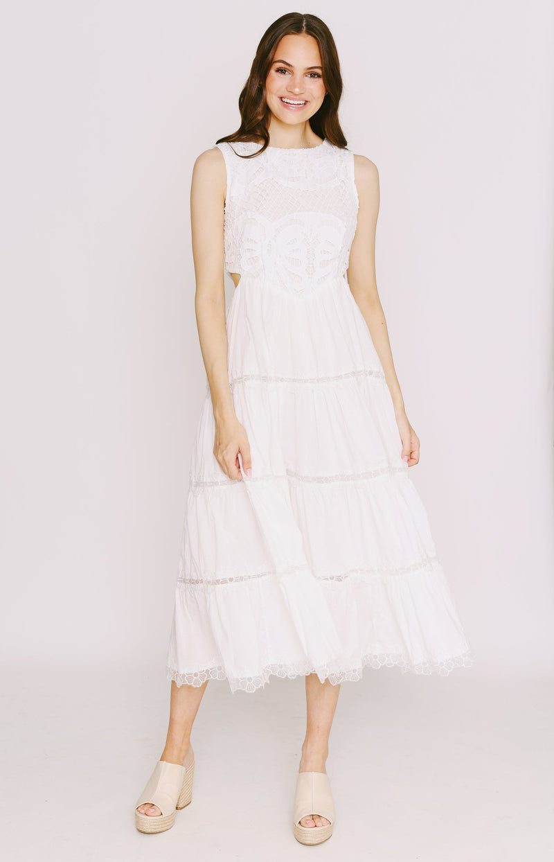 Cut Out Design White Dress