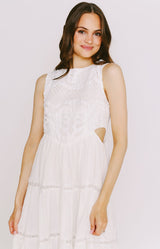 Cut Out Design White Dress