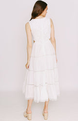 Cut Out Design White Dress