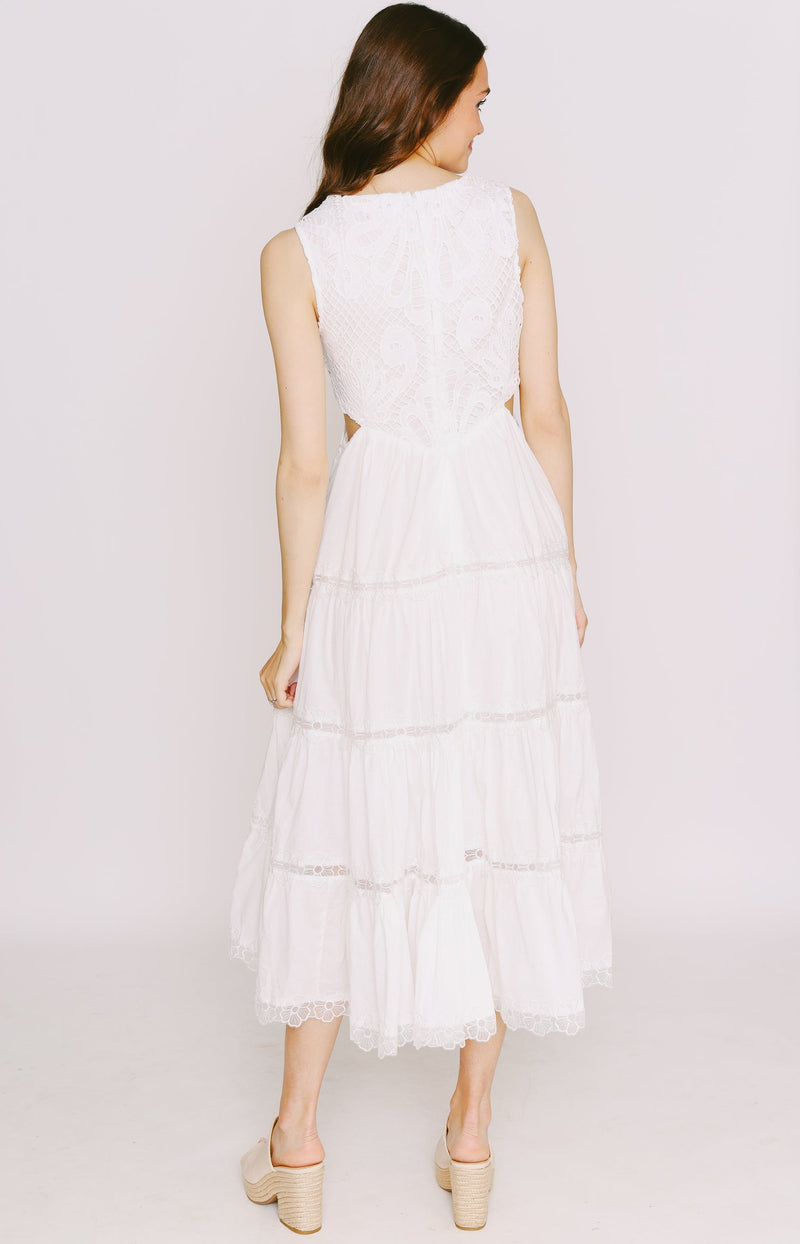 Cut Out Design White Dress