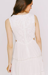 Cut Out Design White Dress