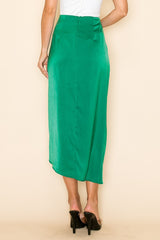 Teal High Waist Midi Skirt