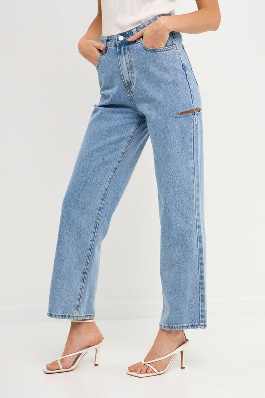 Denim Cut-Out Jean