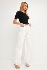 White High Waist Jean