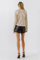 Black Pu Shorts
