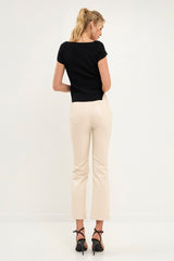 High Waist Pu Fabric Pants (Black or Cream)