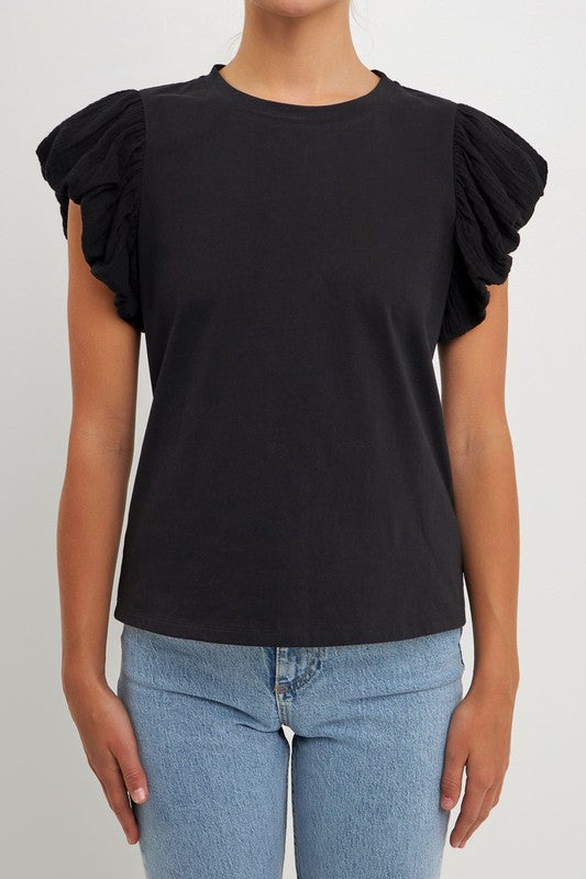 Mixed Media T-Shirt (Black, Blue, White)