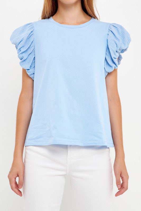 Mixed Media T-Shirt (Black, Blue, White)