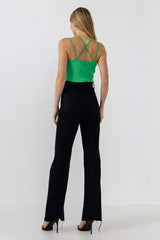 2 Straps Knit Bodysuit (Black or Green)