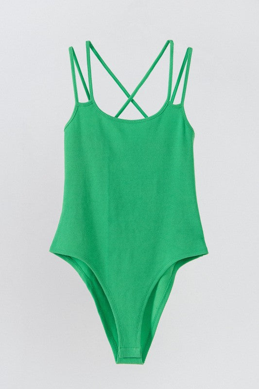 2 Straps Knit Bodysuit (Black or Green)