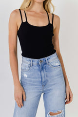 2 Straps Knit Bodysuit (Black or Green)