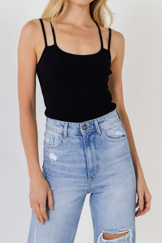 2 Straps Knit Bodysuit (Black or Green)