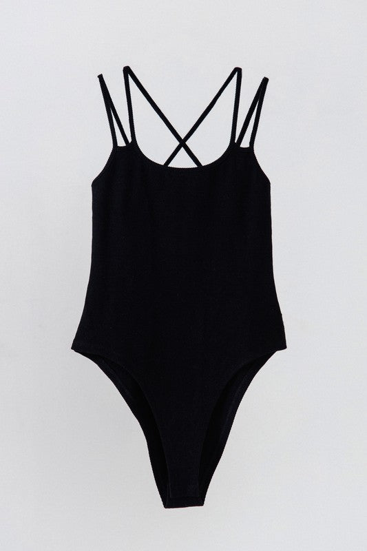 2 Straps Knit Bodysuit (Black or Green)