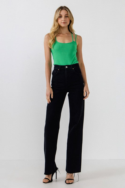 2 Straps Knit Bodysuit (Black or Green)