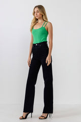 2 Straps Knit Bodysuit (Black or Green)