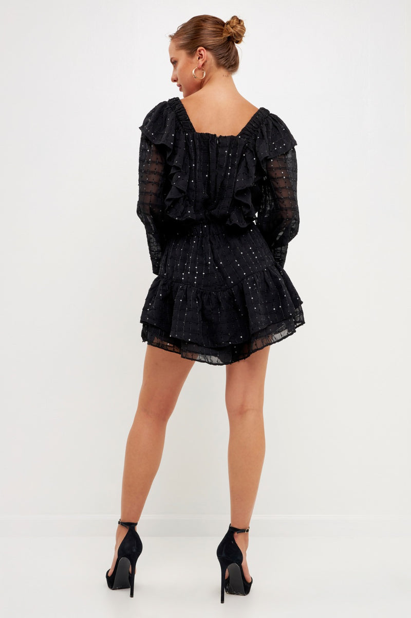 Sequins Ruffle Romper